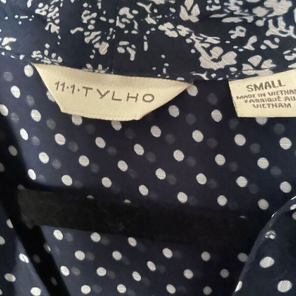 11.1.Tylho blue Isla polka dot tie neck shift dress - Picture 7 of 10